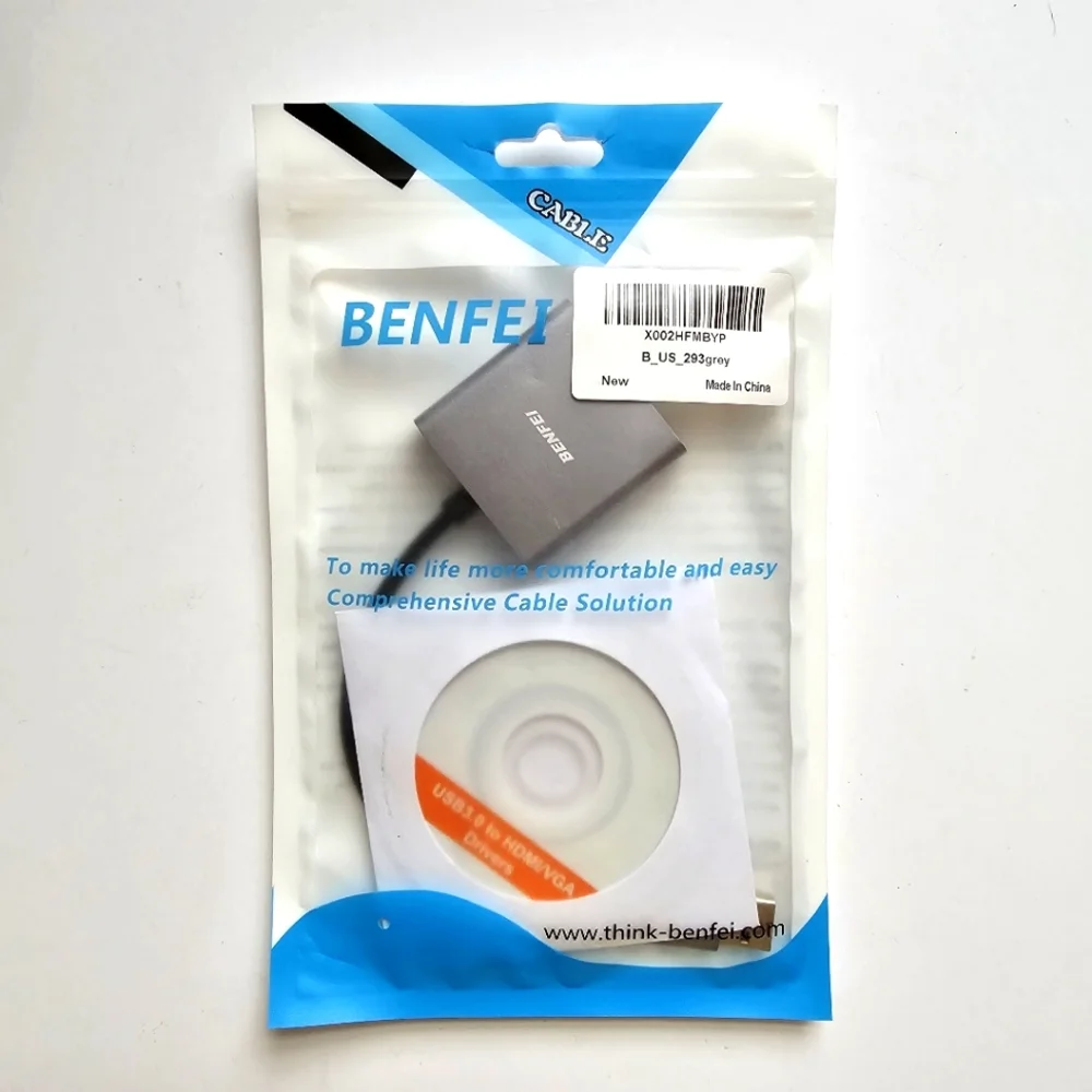 BENFEI USB 3.0 to VGA Adapter, USB 3.0 to VGA Male to Female Adapter for Windows